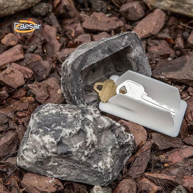 caesarA8Hide-A-Passed-Key Fake-Rock - ดูชุดหินจําลองชุดกล่องเก็บกุญแจเรซิ่น