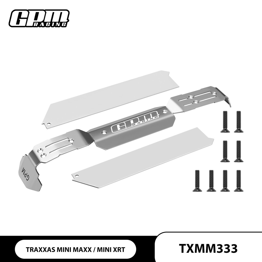 TRAXXAS MINI MAXX MINI XRT สแตนเลสแบบบูรณาการแผ่นป้องกันแชสซีเกราะหนา 2 มม.