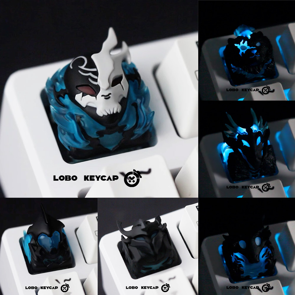 Solo Leveling Keycaps Cool การ์ตูน MX สวิทช์ 3D เรซิ่นอะนิเมะ Light Transmission Keycaps ESC DIY Creative Ant King เหล็ก Kaisel Greed Igris Bellion Shadows Keycaps