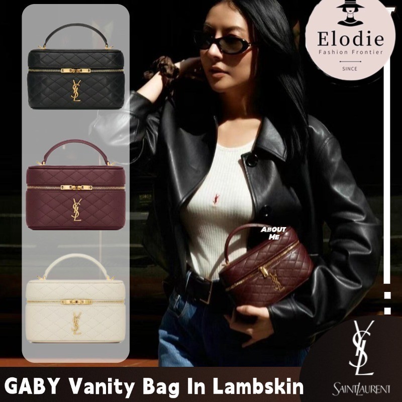 【】YSL Yves Saint Laurent Mini GABY Vanity Cosmetic Bag กระเป๋าคาดลำตัวสำหรับผู้หญิง