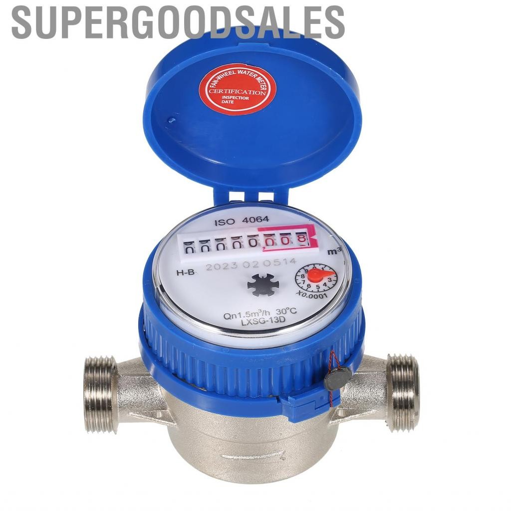 Supergoodsales LXSG-13D เครื่องวัดน้ำในครัวเรือนการไหลเดี่ยวตารางเย็นตารางเย็น qn 1.5m3/h 30 ℃ 15 มม