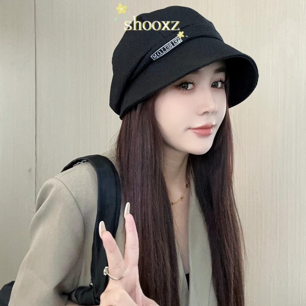 SHOOXZ หมวกทรงแหลมผ้าฝ้าย กันแดดและสไตล์แฟชั่น สีทึบสำหรับผู้หญิง