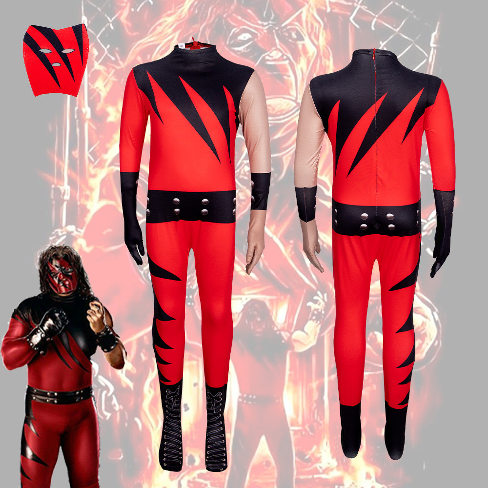 ชุดคอสเพลย์ Jumpsuit WWE Wrestler Kane สำหรับเด็ก HALLOWEEN