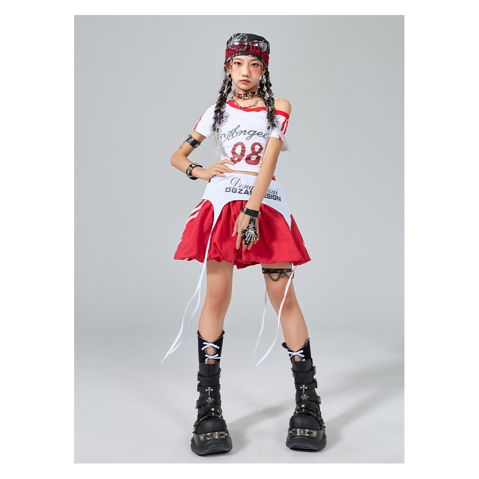 เครื่องแต่งกายแจ๊สแดนซ์หญิงสไตล์สาวเผ็ดสั้นด้านบนและชุดกระโปรงปุยเด็กฮิปฮอปถนนเต้นรําสตูดิโอฝึกเสื้อผ้าสาวชุดการแสดงเวทีรันเวย์ - รูปที่ 7