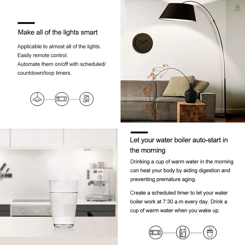 Wifi สมาร์ทสวิทช์ 10A 2200W รองรับ Alexa Home และแอปมือถือ thumbnail 4