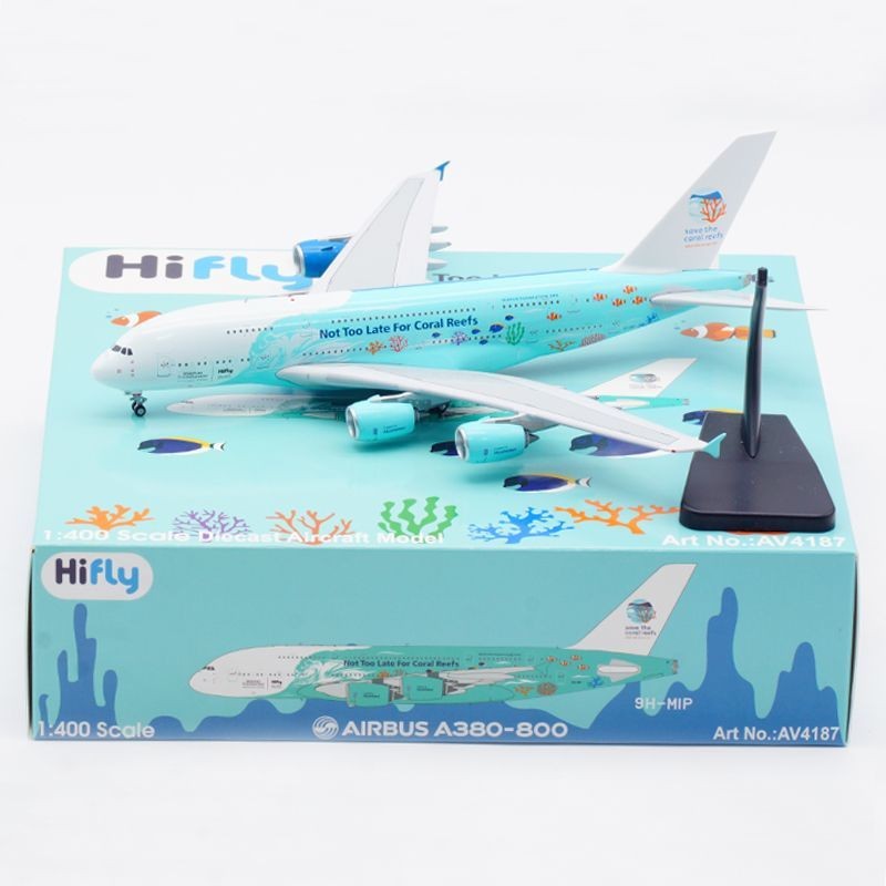 ※ โมเดลเครื่องบิน New Arrival Sale ※: 1: 400 Hifly Aviation A380 9H-MIP Airliner รุ่น AV4187 โลหะผสม