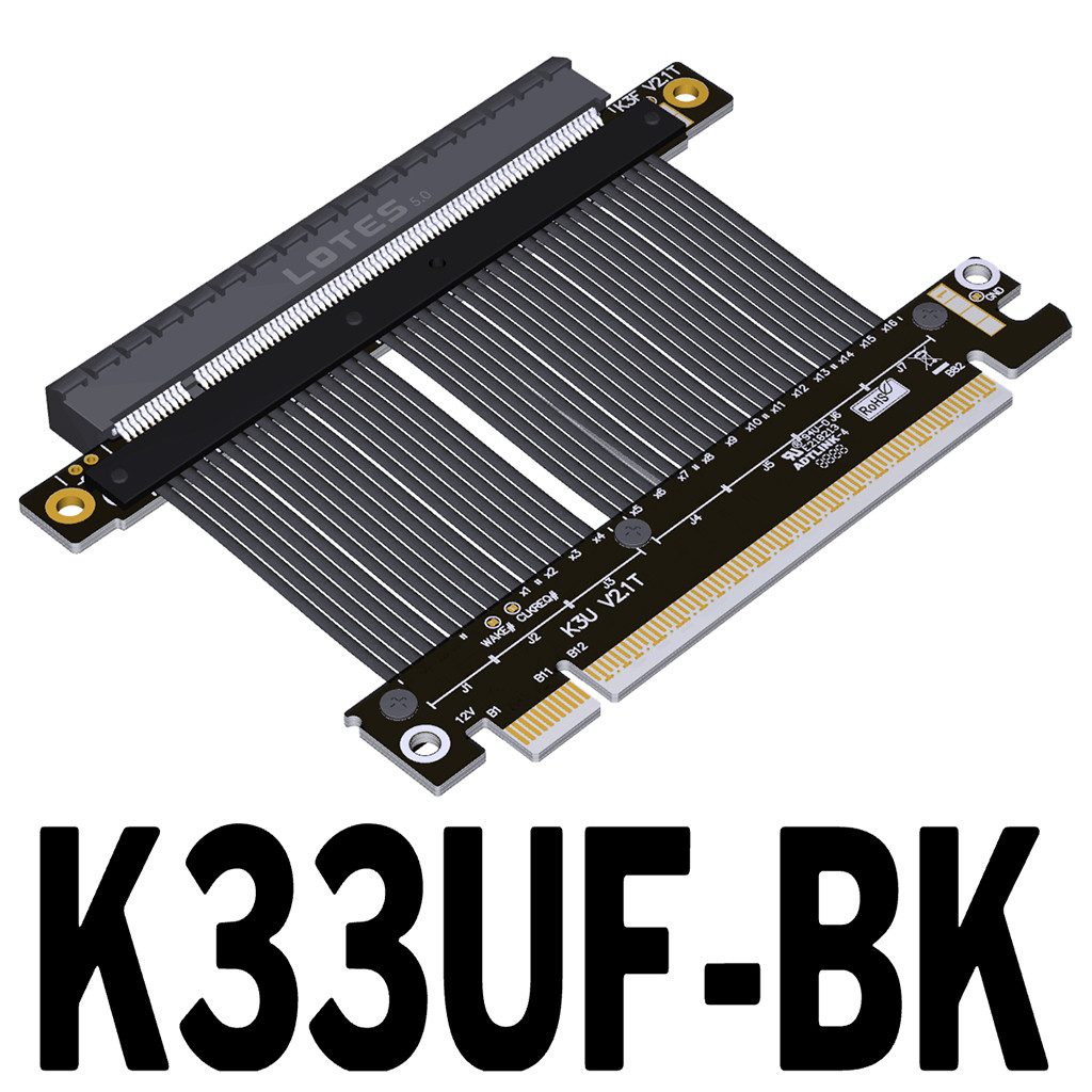 PCIE 5.0 x16 Riser สาย 512Gbps ความเร็วสูงยืดหยุ่น GPU Extension Riser สําหรับ PC กรณีเซิร์ฟเวอร์ IT