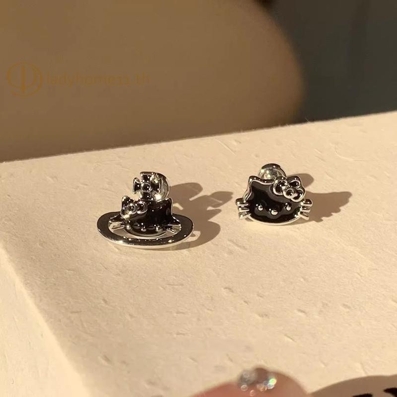 ต่างหู Hello Kitty สไตล์การ์ตูน พร้อม studs น่ารัก ของขวัญสำหรับผู้หญิง