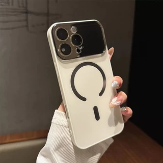 17 Design Large Window/TPU soft case/Titanium Grey เคส เข้ากันได้กับ iPhone 17 16 15 14 13 12 Pro Max case แม่เหล็ก