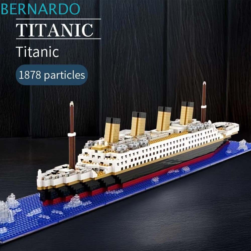 BERNARDO เรือล่องเรือรุ่นอิฐ,ผสมตกแต่งบ้านTitanic Building Block,DIYรุ่นโต๊ะเครื่องประดับความยากสูงอนุภาคขนาดเล็กTitanicประกอบของเล่นเด็กของเล่น