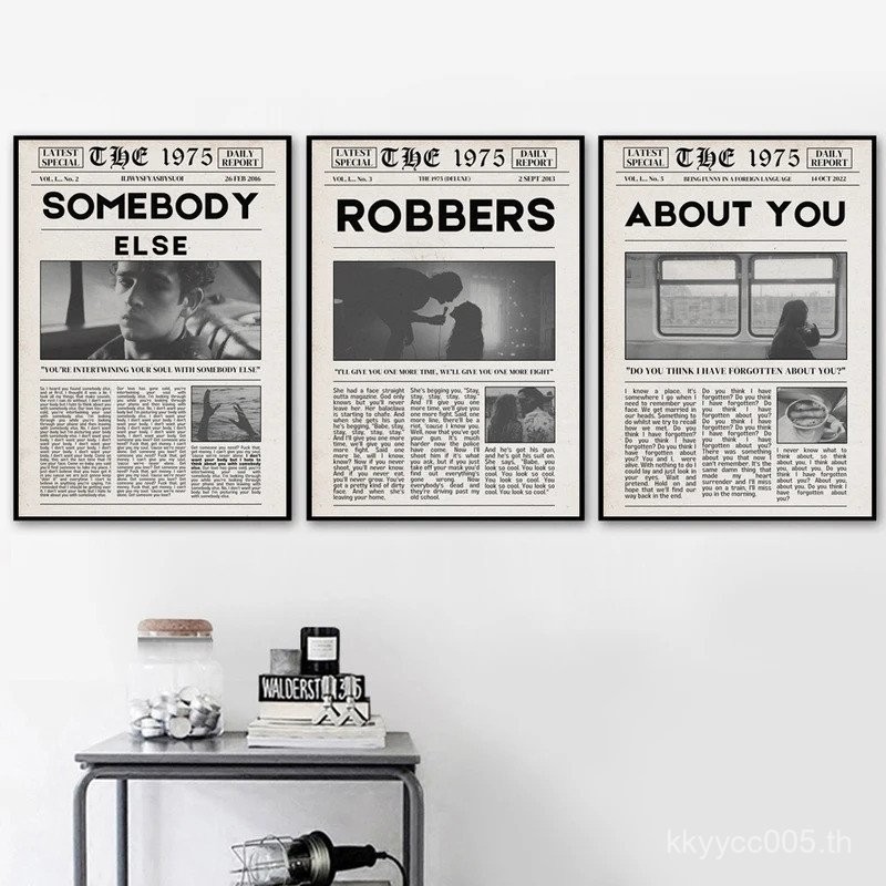 1975 Retro หนังสือพิมพ์ศิลปะพิมพ์ Robbers โปสเตอร์ Somebody Else คําคมผ้าใบภาพวาดห้องนั่งเล่นภาพผนัง