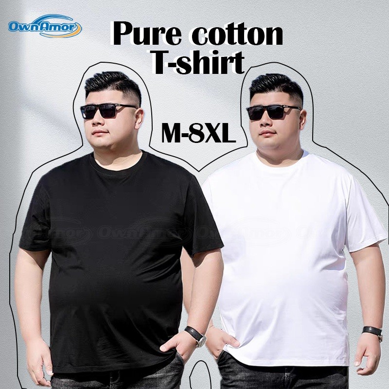 【สต็อกท้องถิ่น】ผู้ชายครึ่งแขนบวกขนาดเสื้อยืดสีทึบ ระบายอากาศได้อย่างรวดเร็วแห้งหลวม เสื้อยืดสีดำ