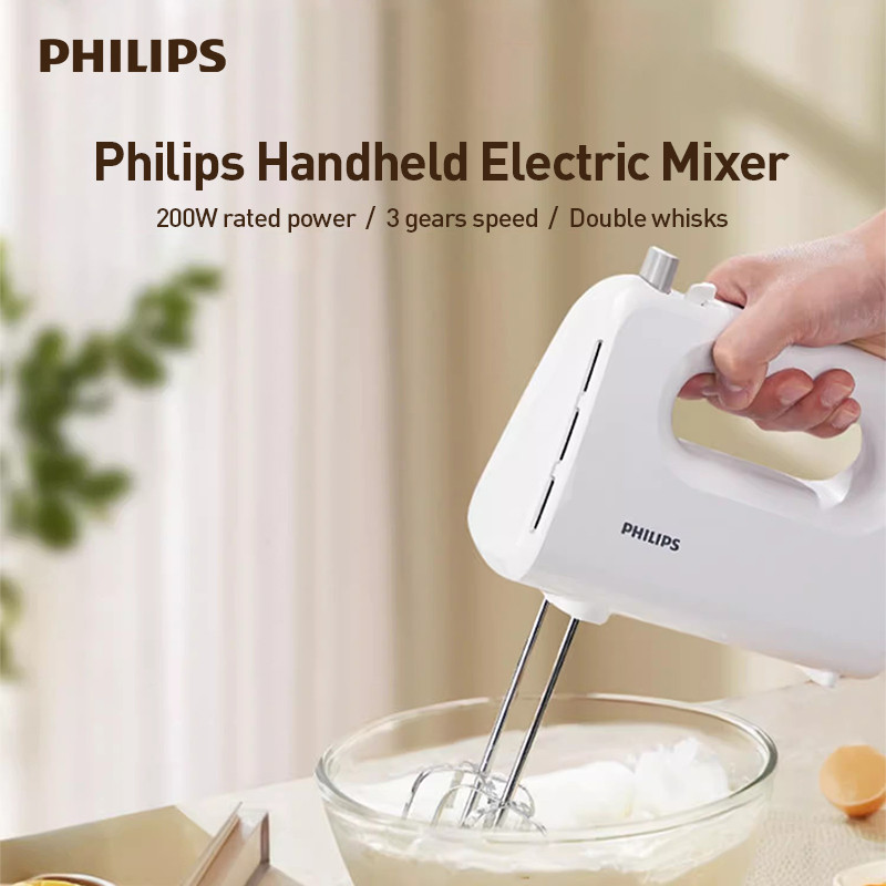 เครื่องปั่นมือถือ Philips HR3700/00 ขาว สำหรับตีไข่และปั่น