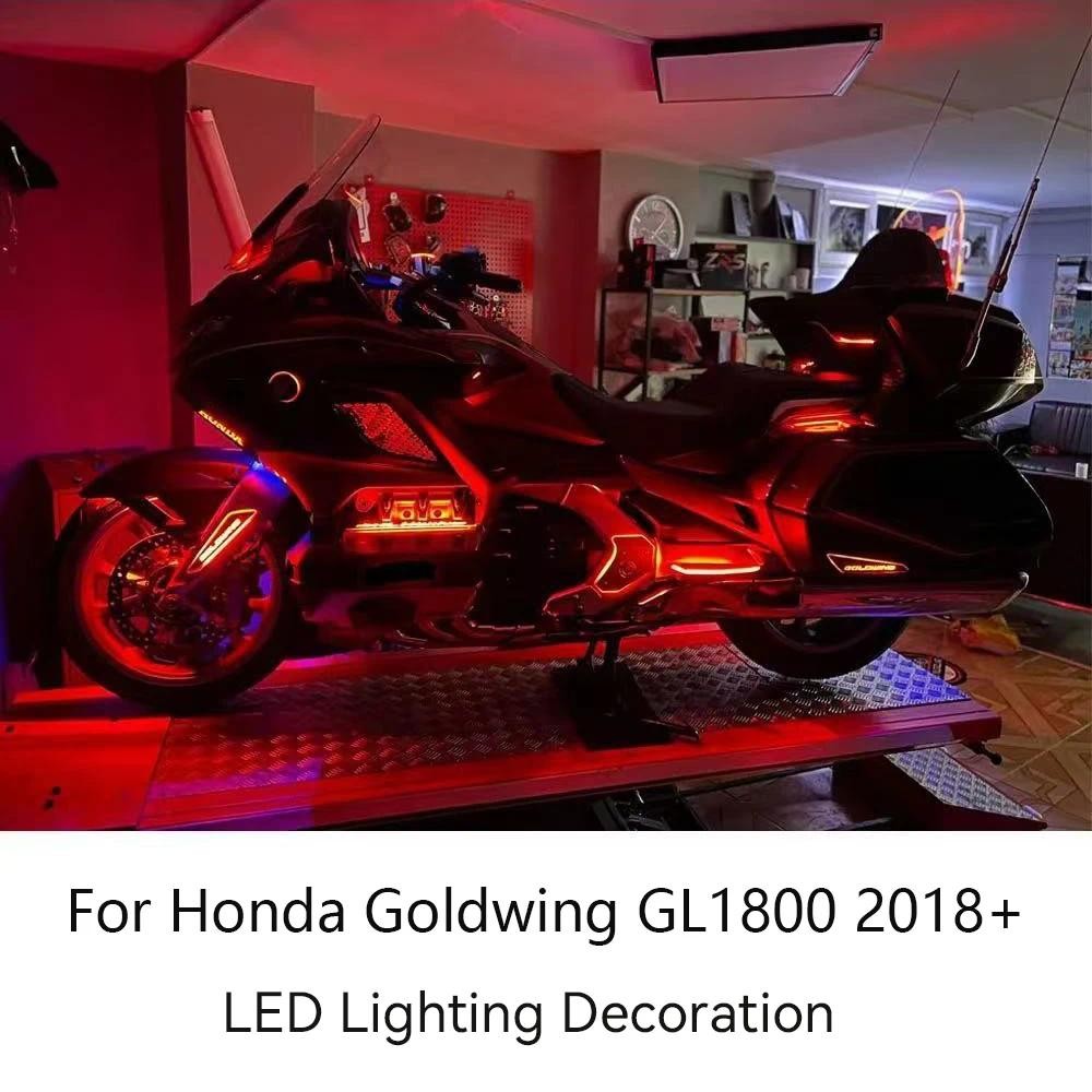 GL1800 Goldwing อุปกรณ์เสริม 2018 + รถจักรยานยนต์ LED ตกแต่งกระจก Air Deflectors เท้าสําหรับ Honda G