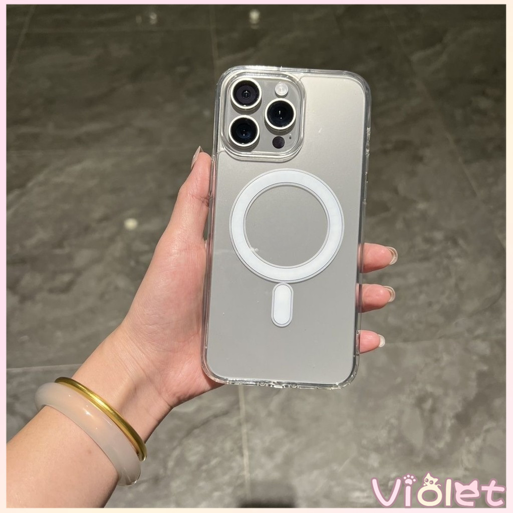 แม่เหล็ก เคสใสกันกระแทก เคสสําหรับไอโฟน11 เคสชาร์ได้ สำหรับ IPhone16 13 15 7Plus 14 12 11 Pro MAX 8 6 7 6S Plus - รูปที่ 4