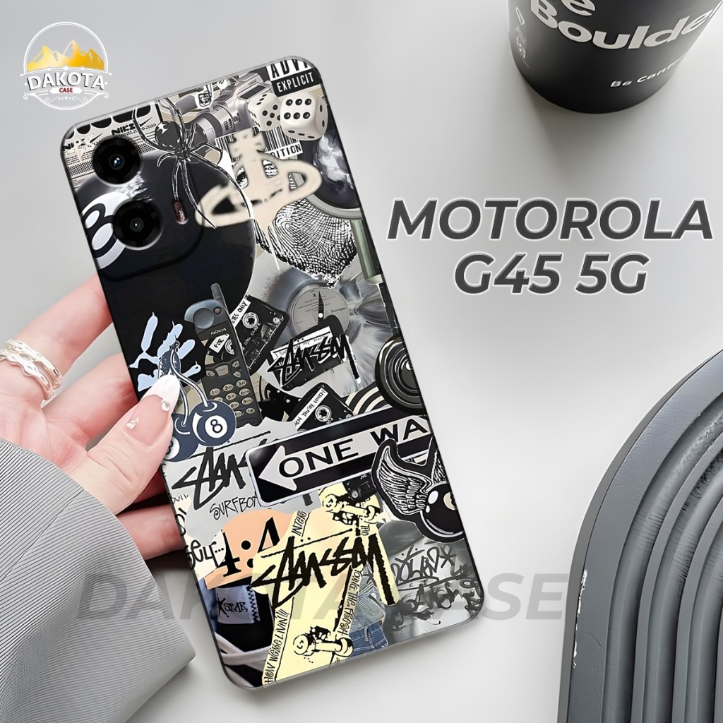 Macaroon Case HP Motorola G45 5G Viral 2025 Softcase UV Fullprint ใหม่แฟชั่น Ball Motif 8 ปลอก FYP ก