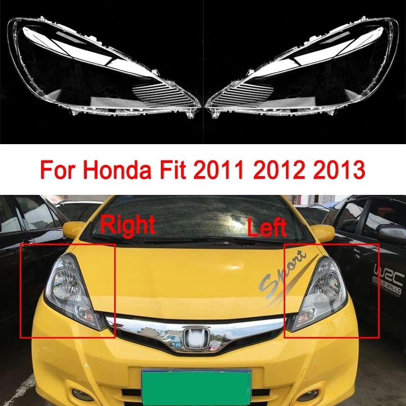 สําหรับ Honda Fit Jazz Hatchback 2011 2012 2013 ฝาครอบไฟหน้าเลนส์ไฟหน้าเปลี่ยนโคมไฟเดิม Plexiglass