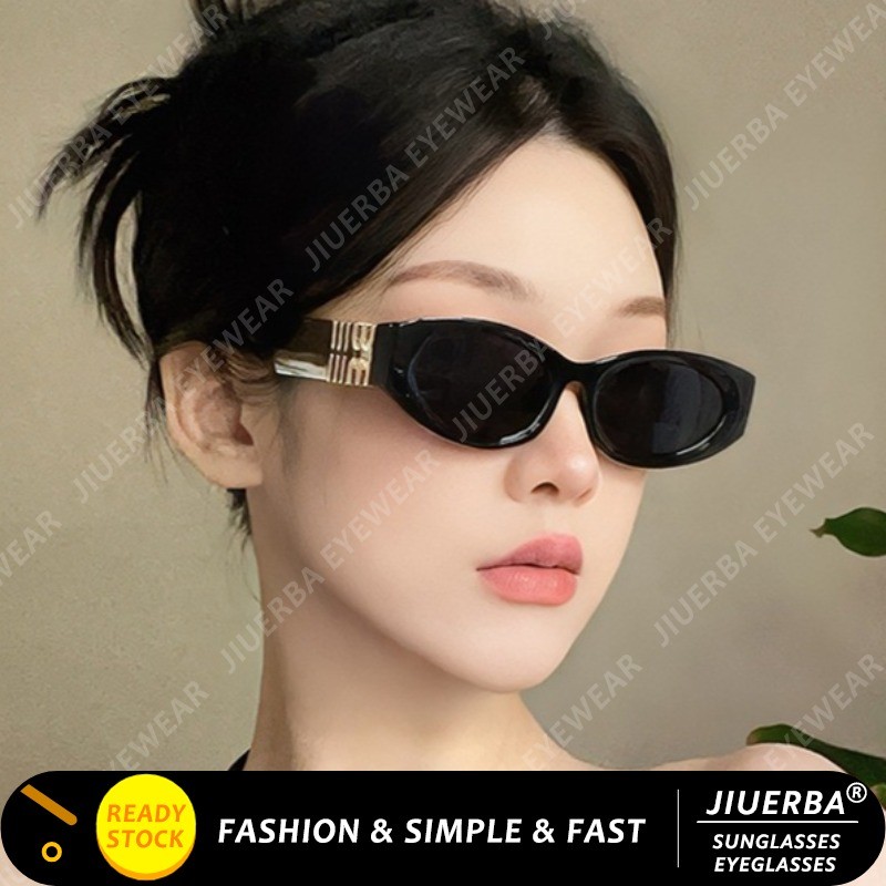 (JIUERBA) แว่นกันแดดสไตล์ Cat Eye แบบ Hollowed Out แฟชั่นใหม่สำหรับผู้หญิง