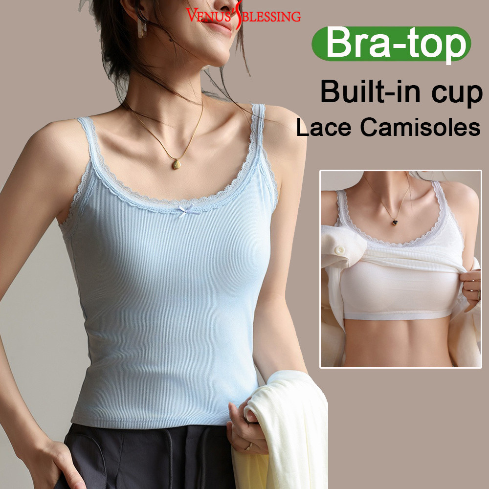 ( Ready Stock ) 2 in 1 กระโปรงลายลูกไม้ทรงเอและ tank top แขนกุดสำหรับผู้หญิง สไตล์สวยหรู สวมใส่ง่าย