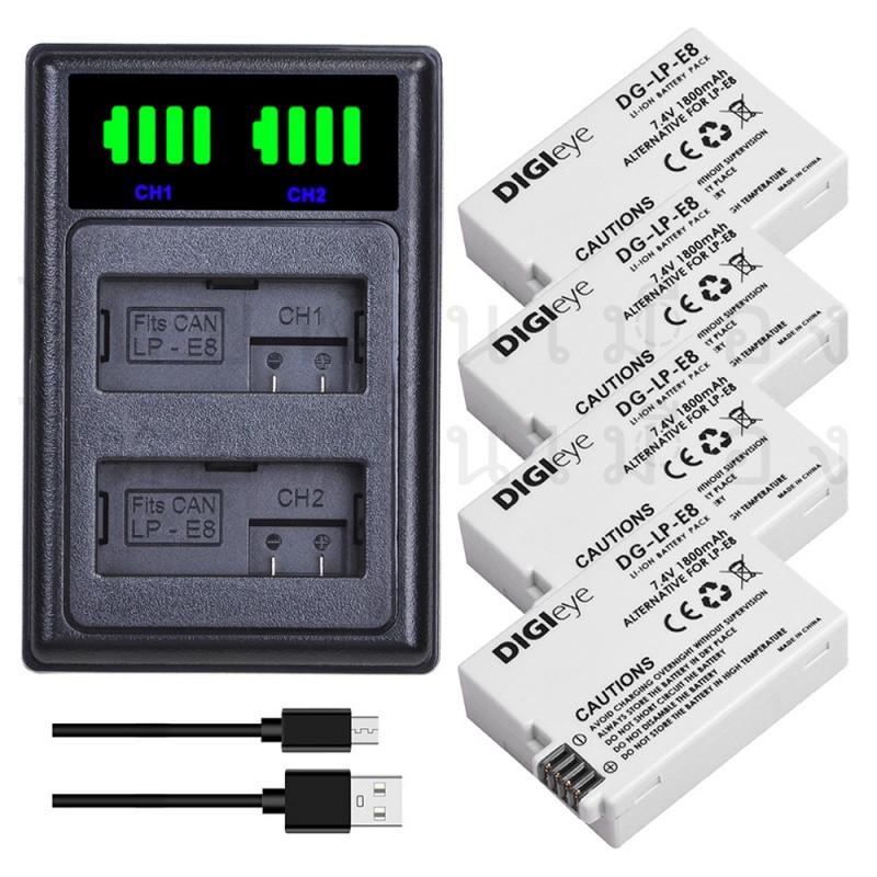 1800mAh LP-E8 LPE8 Battery for Canon EOS Rebel T2i T3i T4i T5i 550D 600D 650D 700D Kiss X4 X5 X6i X7