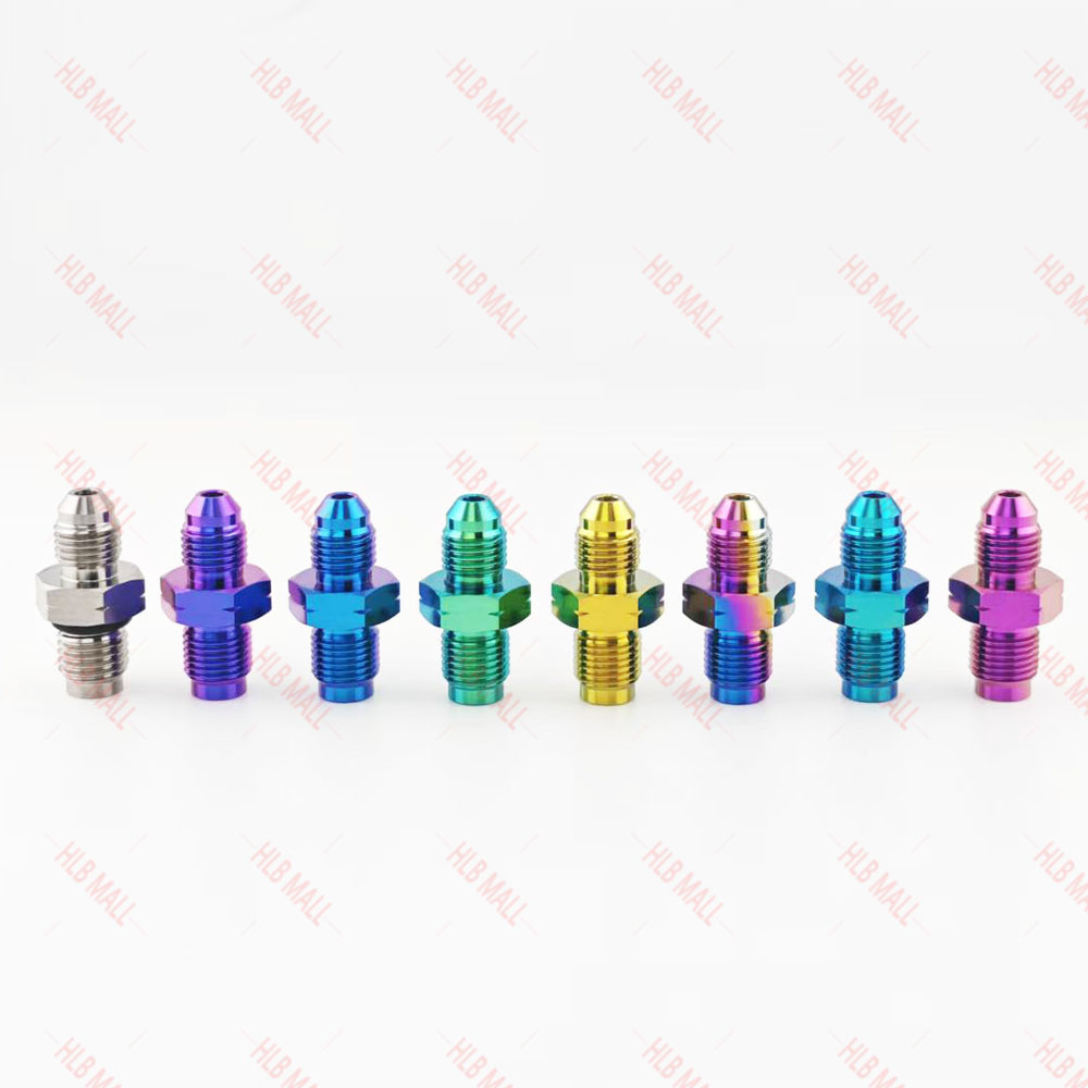TC4/Gr5 ไทเทเนียม AN3 สายเบรคอุปกรณ์อะแดปเตอร์ AN3 ถึง M10X1.0 / M10X1.25 ชาย Bubble Flare Connector ราคา ถูกที่สุด ดีลบีเคเค แกลเลอรีภาพที่ 4