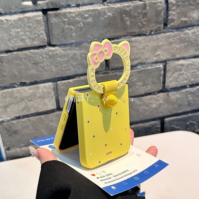 การ์ตูน KT หูแมวสําหรับ Xiaomi MIXFlip 5G Galaxy Flip 5 Flip6 Flip4 Flip7 ค้นหา N2 Flip Find N3 Flip