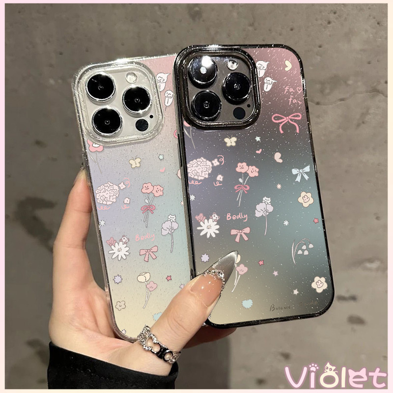 🍭Violet🍭เคสไอโฟน เคสใสกากเพชร สำหรับ iPhone 11 16 pro max 13 12 14 15 promax 7 plus  เคสใสกันกระแทก วิจิตร Flash CryBaby