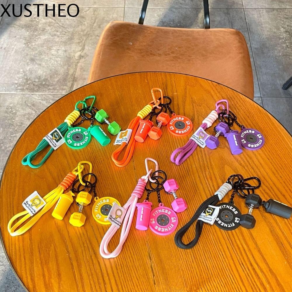 XUSHEO Barbell Plates พวงกุญแจ, Dopamine ที่ถอดออกได้จําลองดัมเบลพวงกุญแจ, แขวนตกแต่ง INS กระเป๋า Charm Creative Fitness Series จี้ของขวัญ