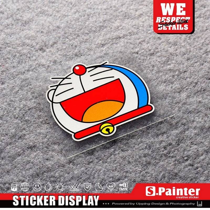 Blue Doraemon Cartoon Stickers Creative Laugh over Decorative Sticker Doraemon Reflective Sticker jk