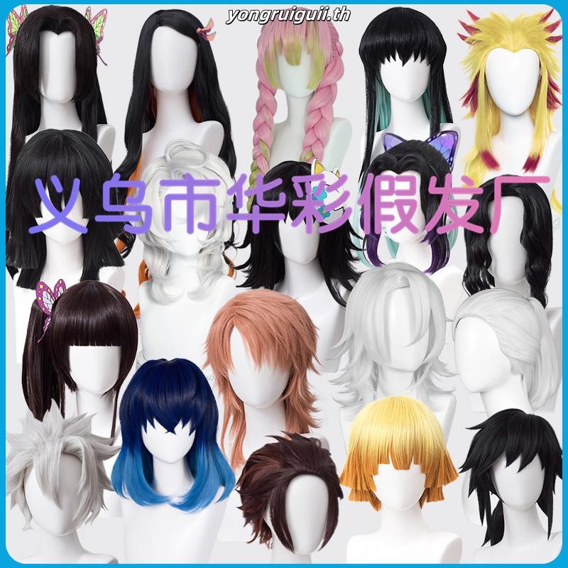 Ainme Demon Slayer Kimetsu No Yaiba Tsuyuri Kanao Cosplay Wig 40cm Black Brown Heat Resistant Synthe