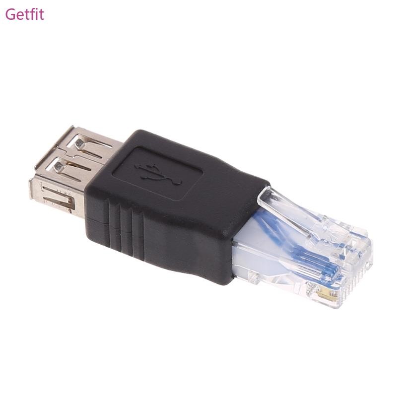 GETF USB Type A Female to RJ45 Male Connector Crystal USB Transfer Plug