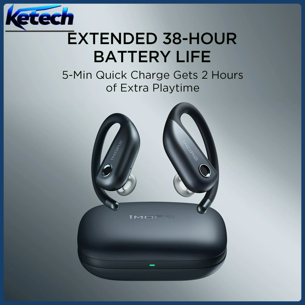 1MORE Fit S50 เปิดหูฟังบลูทูธไร้สายกีฬาหูฟังหูตะขอหูฟังไร้สาย 38H เวลาเล่น IPX7 กันน้ํา