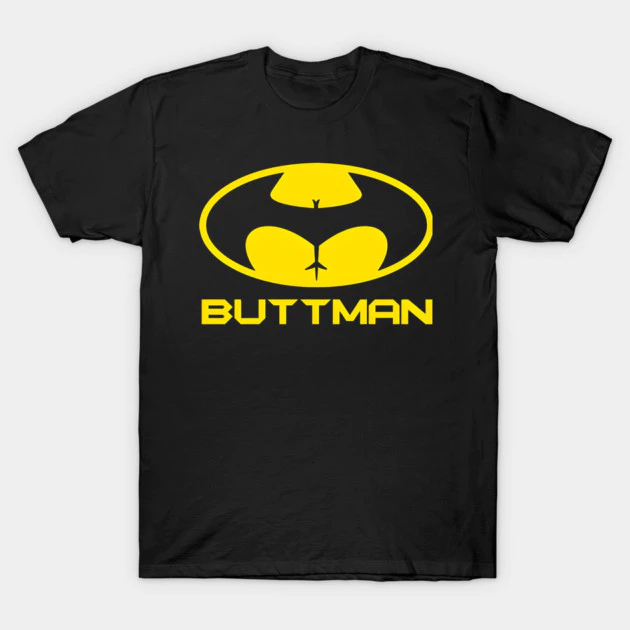 เสื้อยืด Vintage Buttman Cotton 100 สีดำ