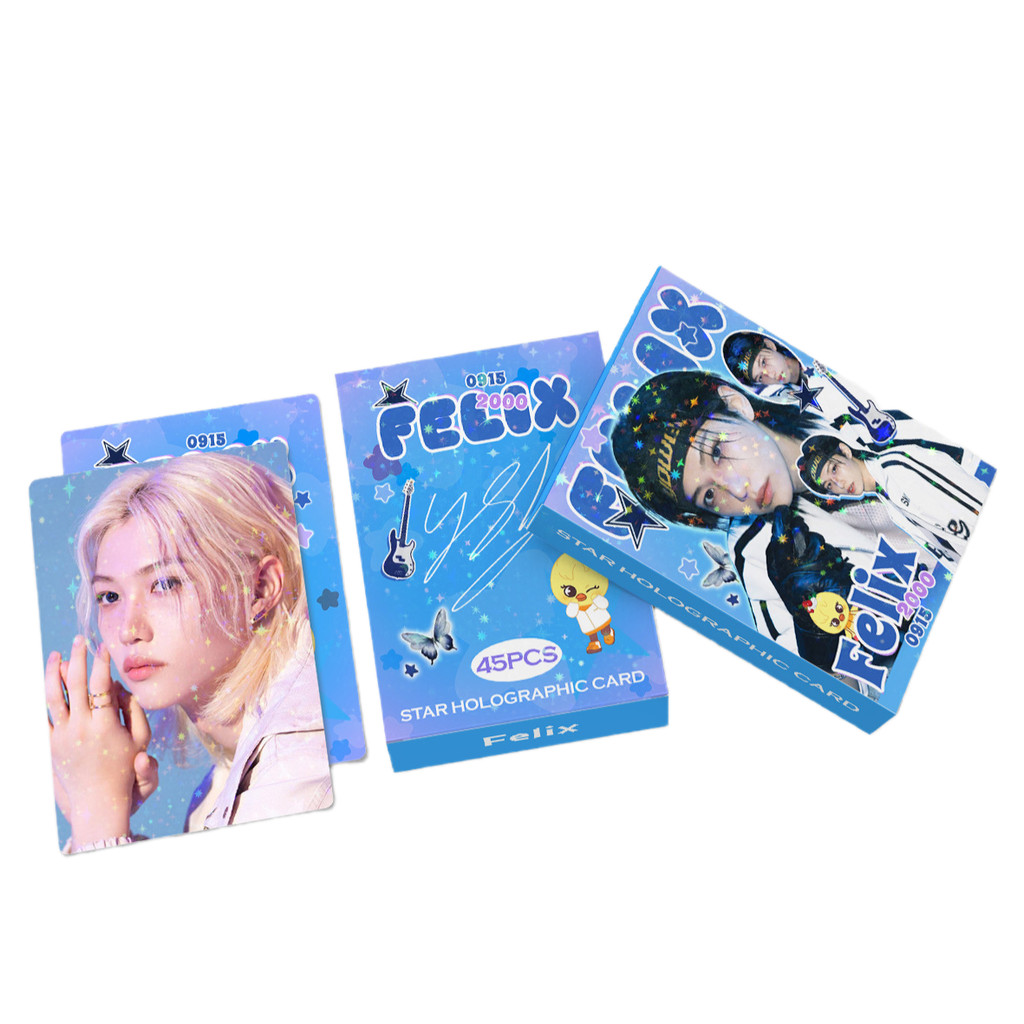 45pcs STRAY KIDS FIX KARMA Star Holographic Lomo การ์ด BANG CHAN HYUNDAN Permisson to Dance Love ภาษ