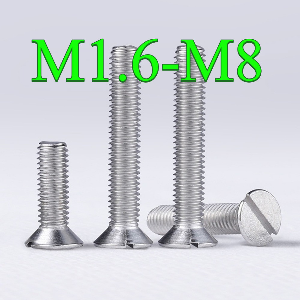 304 Stainless Steel Countersunk Head Flat Slot Bolt M1.6-M8 (PW-JS-TH)