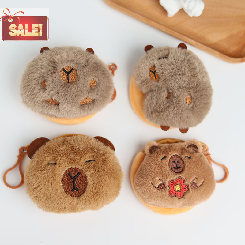 Bl Creative Capybara Kawaii อะนิเมะตุ๊กตากระเป๋าเหรียญน่ารักการ์ตูนรอบกระเป๋าจี้ตลก Mini แฟชั่นหูฟังกระเป๋าเก็บ A