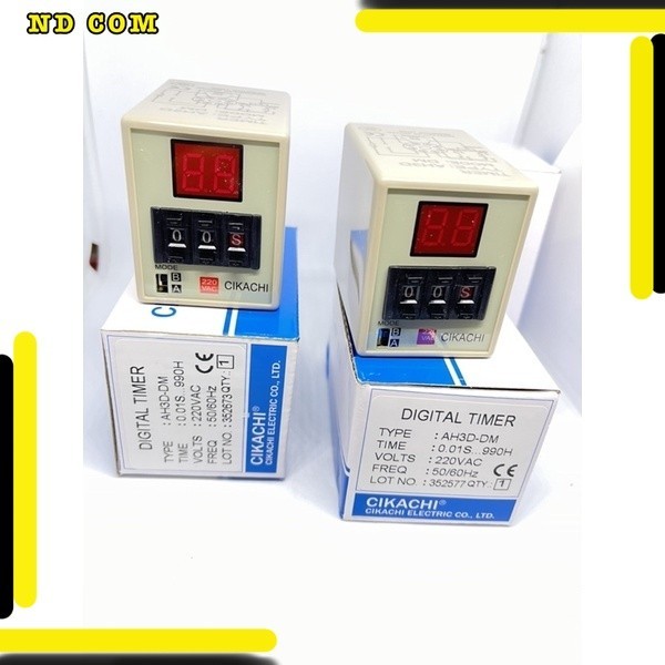 สุดคุ้ม Timer ไทม์เมอร์ CIKACHI AH3D-DM แถม Socket จอแสดงผล LED 220vac