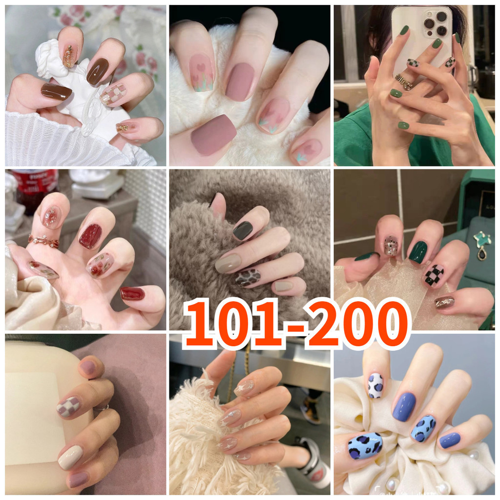 เล็บปลอม24ชิ้นที่มี24วุ้นกาวเล็บเล็บปลอมฝรั่งเศสเล็บปลอมเจาะเล็บอะคริลิเล็บอุปกรณ์