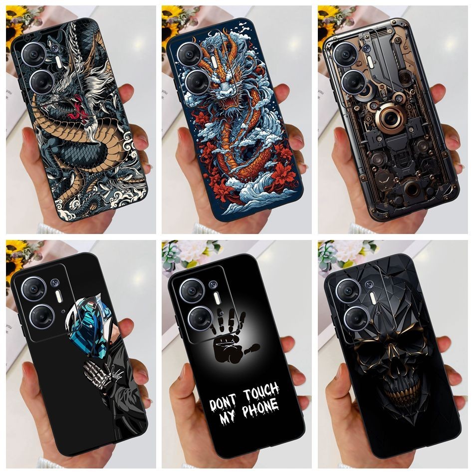 Infinix Hot 30 5G 2023 แฟชั่นมังกรโลหะสไตล์รูปแบบปลอก Hot30 5G X6832 ซิลิโคนนุ่ม TPU เคสโทรศัพท์