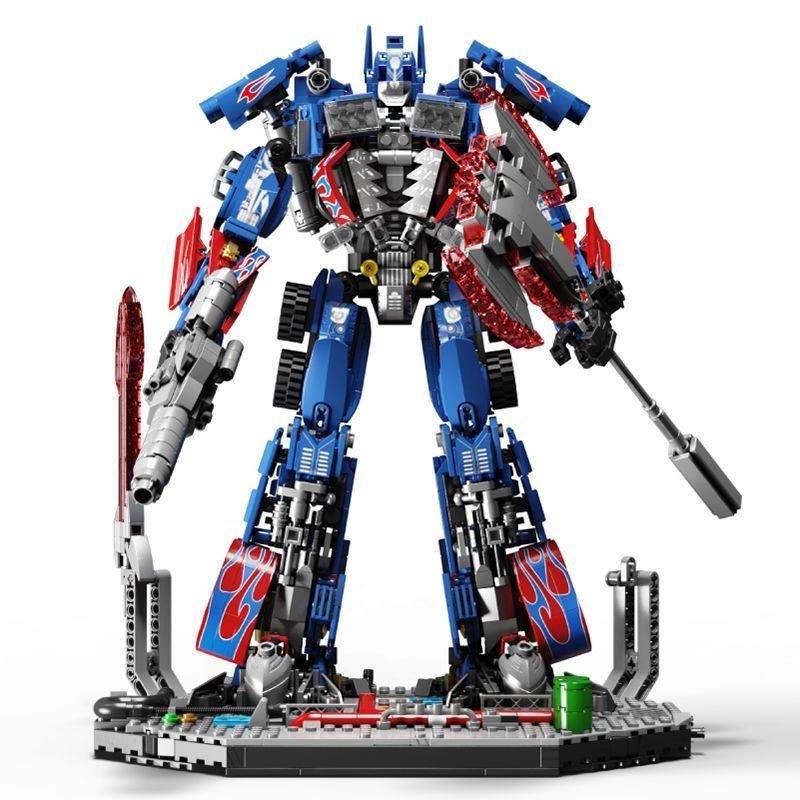 เข้ากันได้กับเลโก้บล็อกตัวต่อ Optimus Prime Transformers หุ่นยนต์ขนาดใหญ่ Mecha Boy ประกอบของเล่นเพื่อการศึกษา 8