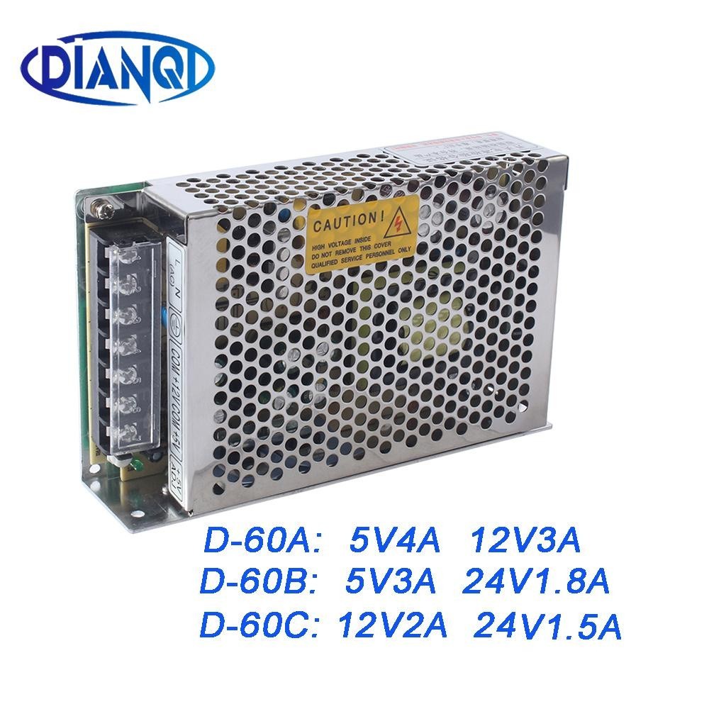✮DIANQI dual output Switching power supply 60w 5v 12v 24V power suply D-60A  ac dc converter D-60B D
