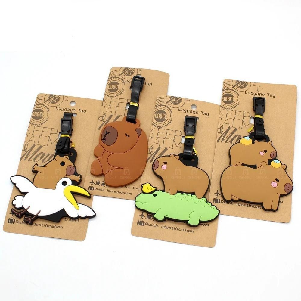 Sparkleflow Capybara แท็กกระเป๋าเดินทาง, Boarding Pass Baggage ชื่อแท็ก Capibara เครื่องบินแท็กกระเป๋าเดินทาง, บัตรข้อมูลป้ายที่อยู่เครื่องบิน Check-in Kapibara Boarding Pass Tag