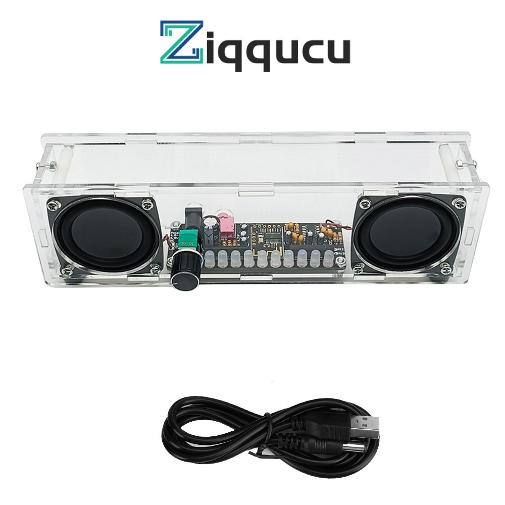 Ziqqucu DC5V 5W PAM8406 เครื่องขยายเสียงลําโพงโมดูลชุด Dual Channel เสียงสเตอริโอ Bt ระดับไฟแสดงสถานะ Diy หลวมอะไหล่