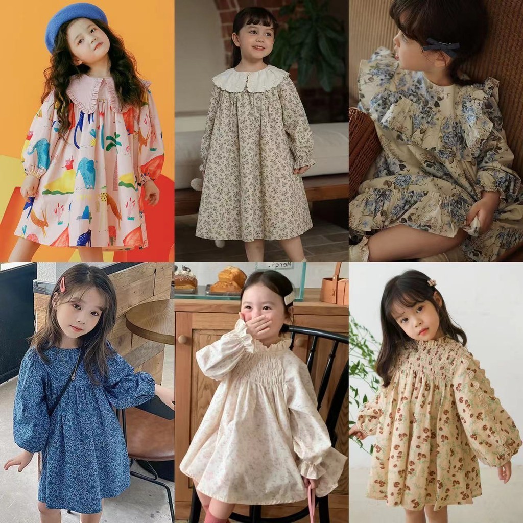 สาวชุดดอกไม้ฤดูใบไม้ผลิฤดูใบไม้ร่วงเสื้อผ้าเด็กสไตล์อภิบาล โมริ ลูกไม้พัฟแขนชุดเจ้าหญิง-17