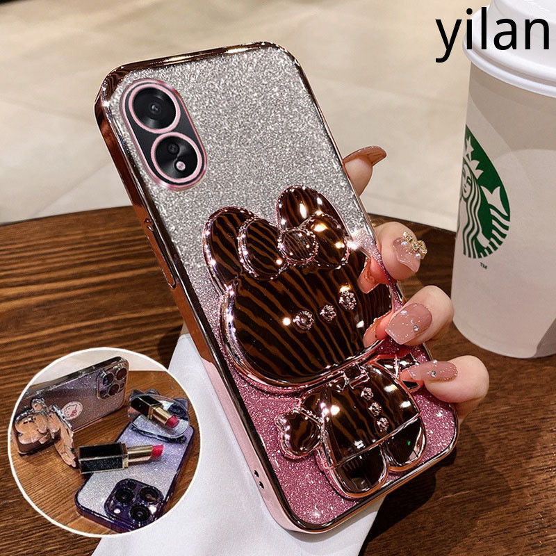 เคส OPPO A60 A38 A18 A58 A78 5G A98 5G A17 A17K A16K A16 A15S A15 กระจกเงา แฟชั่นแววผง ชุบ ซิลิโคนนุ่มกรณีกระต่ายน่ารักกรณีโทรศัพท์หลักฐานตก เคสโทรศัพท์ OPPO A60 A38 A18 A58 A78 5G A98 5G A17 A17K A16K A16 A15S A15