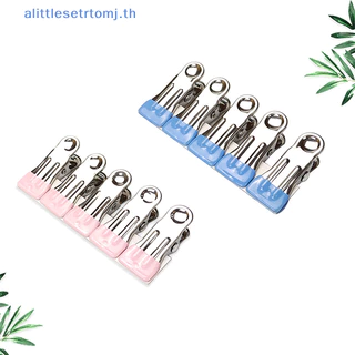 Alittlese 10 ชิ้นสแตนเลสเสื้อผ้า Peg ในครัวเรือนอเนกประสงค์คลิปปิดผนึก Windproof Non Slip Trace Fixed Clamp Airing ที่หนีบผ้า TH