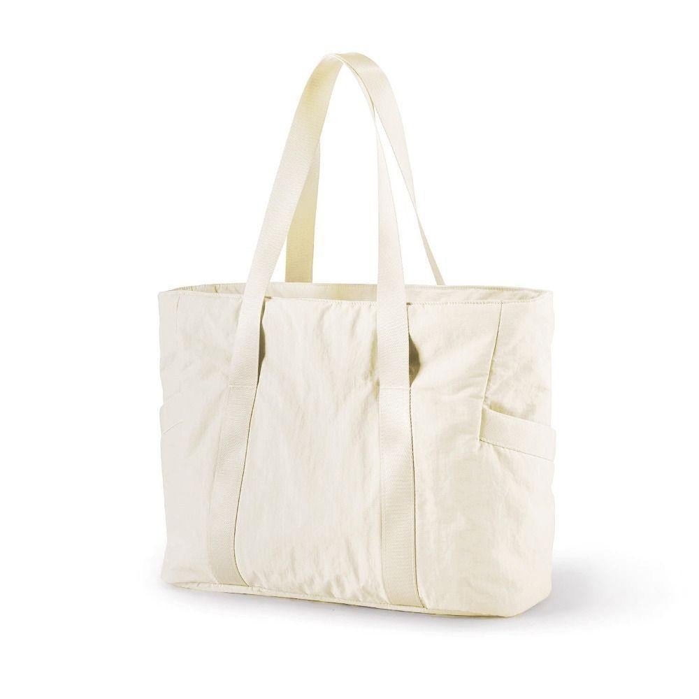 BASTIBAG Tote bag กระเป๋าสะพายผ้าไนลอนแล็ปท็อป เสื่อโยคะสีทึบ กระเป๋าใต้วงแขนความจุขนาดใหญ่