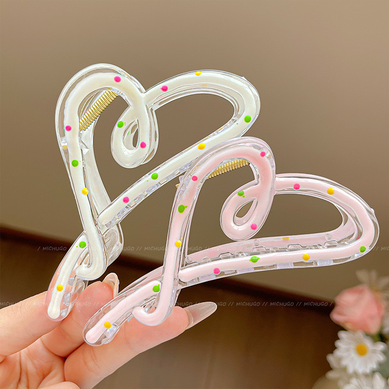 2024 Girly Polka Dot Love กิ๊บติดผม กิ๊บติดผม คลิปฉลาม