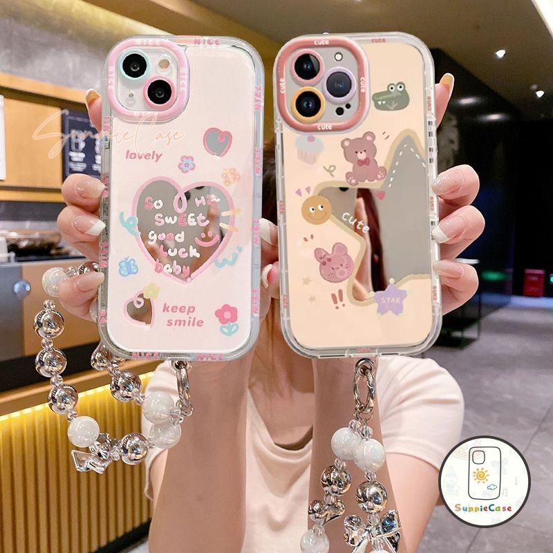 น่ารักจัง หมีกระต่าย การ์ตูนดาวดอกไม้ดูเดิล เคส IPhone 12 16 11 14 15 13 Pro Max 8 15 14 Plus 7Plus X XS XR Max SE 2020