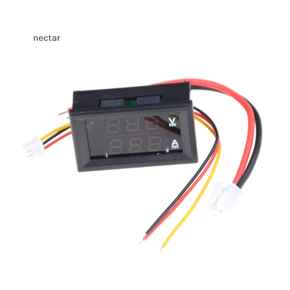 Tar DC 100V 10A โวลต์มิเตอร์แอมป์มิเตอร์สีฟ้า + LED สีแดง Dual Digital Volt Amp Meter Gauge N